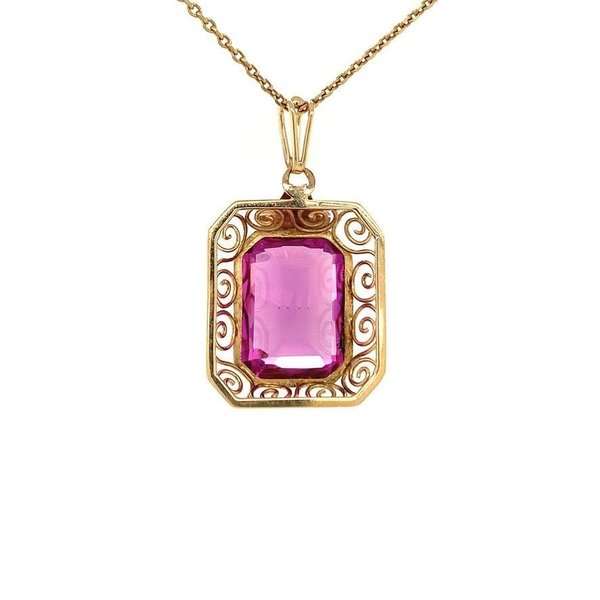 vintage Gold pendant with alexandrite 14 crt