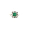 vintage Gold ring with emerald and diamond 18 krt