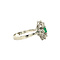 vintage Gold ring with emerald and diamond 18 krt