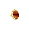 vintage Gouden ring met streepagaat 14 krt