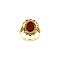 vintage Gold ring with garnet 14 krt