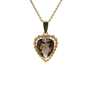 Heart pendant with smoked topaz 9 crt