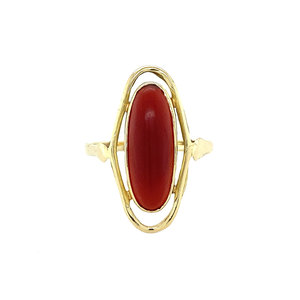 Gold ring with carnelian 14 krt