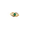 vintage Gold ring with emerald and diamond 14 crt