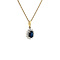 vintage Bicolour gold entourage pendant with diamond and sapphire 14 krt