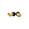 vintage Gold ear studs with tiger's eye 14 krt