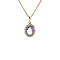 vintage Gold pendant with amethyst and pearl 14 krt