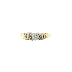 Bicolour ring with diamond 10 crt