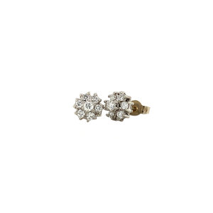 White gold entourage earrings with diamond 14 crt