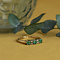 vintage Gold ring with emerald and diamond 14 crt