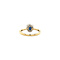 vintage Bicolour gold entourage ring with sapphire and diamond 14 krt