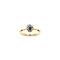 vintage Bicolour gouden entourage ring met saffier en diamant 14 krt