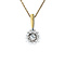 vintage Bicolour gold pendant with diamond 14 krt