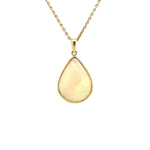 Gold pendant with opal 14 krt