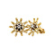 vintage Bicolour gouden oorstekers met diamant 14 krt