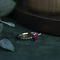 vintage Ring met robijn en diamant 9 krt