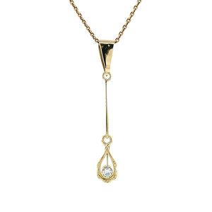 Gold pendant with diamond 14 krt