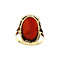 vintage Gouden ring met bloedkoraal 14 krt