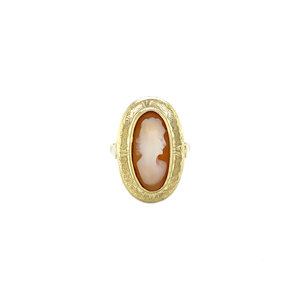 Gold ring with cameo 14 krt