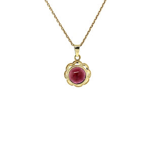 Gold pendant with garnet 14 krt