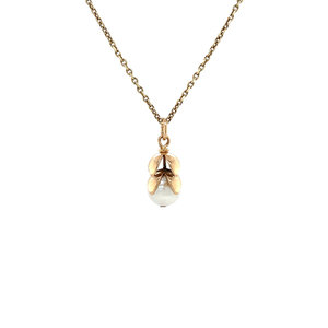 Rose gold pendant with pearl 14 krt