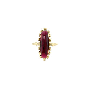 Gold ring with garnet 14 krt