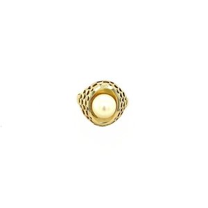 Gold ring with pearl 14 krt