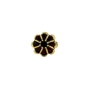 Gold ring with garnet 18 krt
