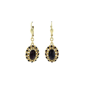 Gold earrings with garnet 14 krt