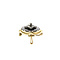 vintage Gouden hanger/broche met onyx en diamant 14 krt/925