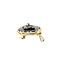 vintage Gouden hanger/broche met onyx en diamant 14 krt/925