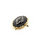 vintage Gouden hanger/broche met onyx en diamant 14 krt/925