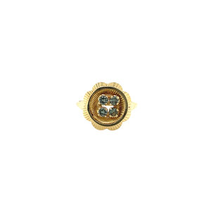 Gouden ring met blauwe spinel 14 krt