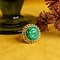 vintage Gold ring with aventurine 14 krt