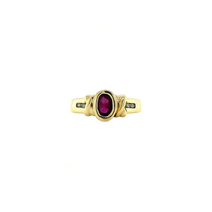 Ring with ruby and diamond 10 crt