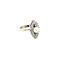 vintage White gold marquise ring with pearl and zirconia 14 krt