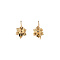 vintage Gold flower earrings with pearl 14 krt