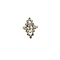 vintage Gold navette ring with rose diamond 14 krt/925