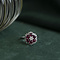 vintage Gold ring with ruby and diamond 14 krt