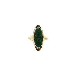 Gold ring with jade 14 krt