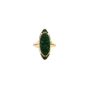 Gouden ring met jade 14 krt