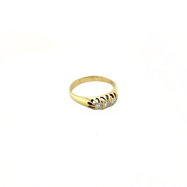 vintage Gouden ring met diamant 14 krt