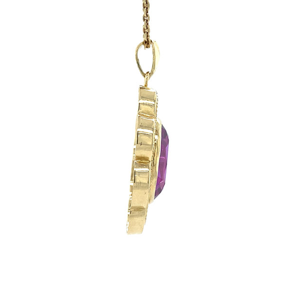 vintage Gold pendant with amethyst 14 krt