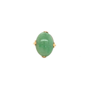 Gold ring with jade 20 krt