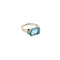 vintage Witgouden ring met aquamarijn en diamant 14 krt