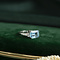 vintage Witgouden ring met aquamarijn en diamant 14 krt