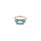 vintage White gold ring with aquamarine and diamond 14 krt