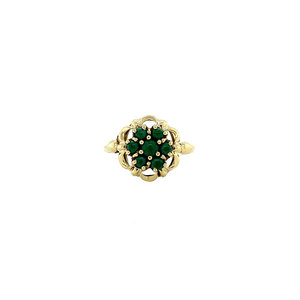 Gold ring with malachite 14 krt