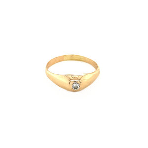 Rosegouden pinkring met diamant 14 krt