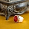 vintage Rose gold ring with red coral 18 krt